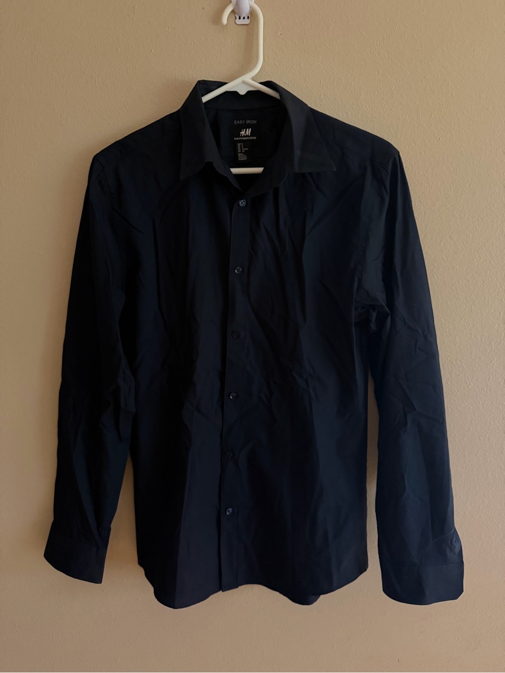 H&M Men’s Dark Blue Easy Iron Dress Shirt